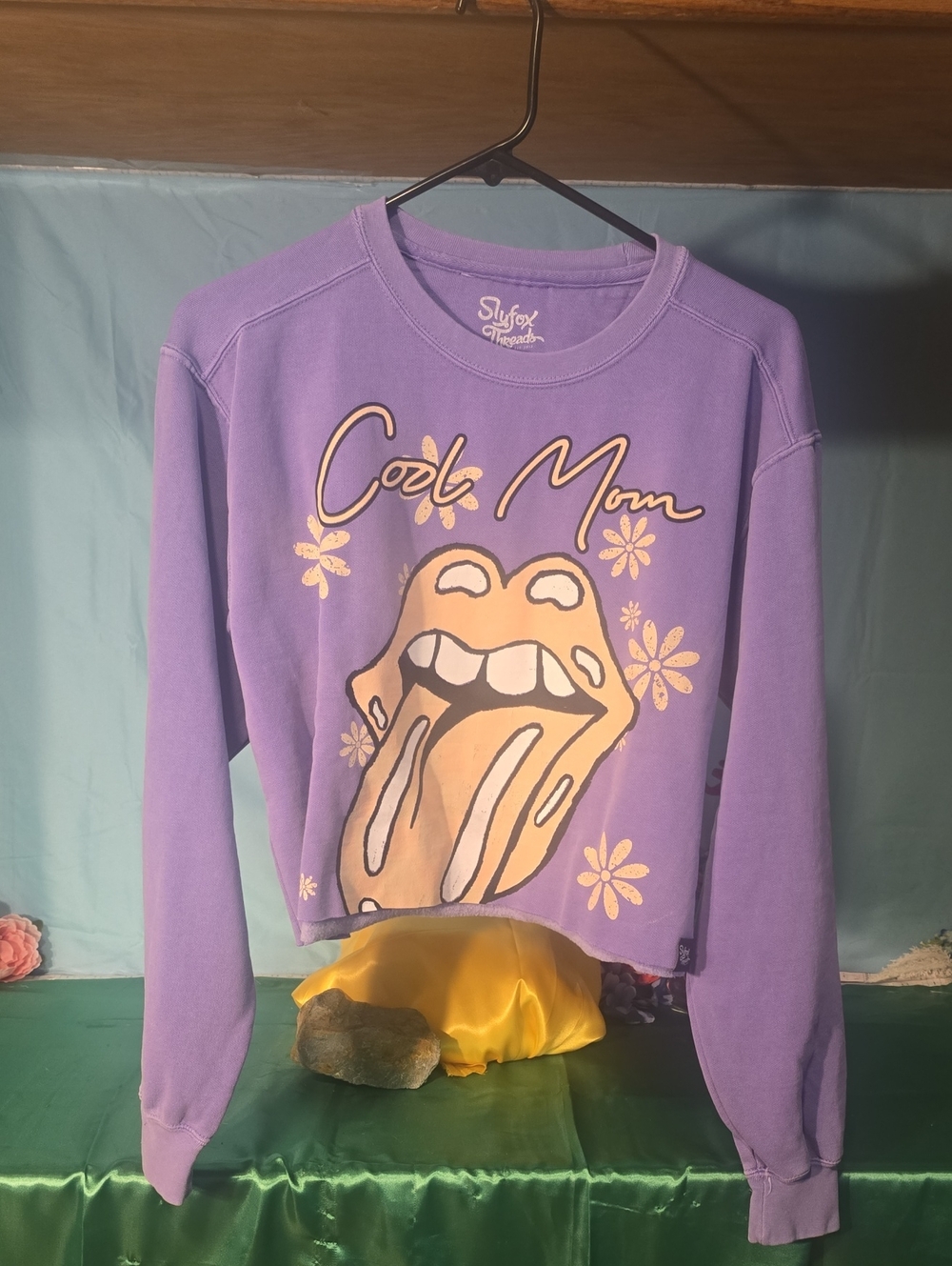 Kids' Purple 'Cool Mom' Graphic Sweatshirt